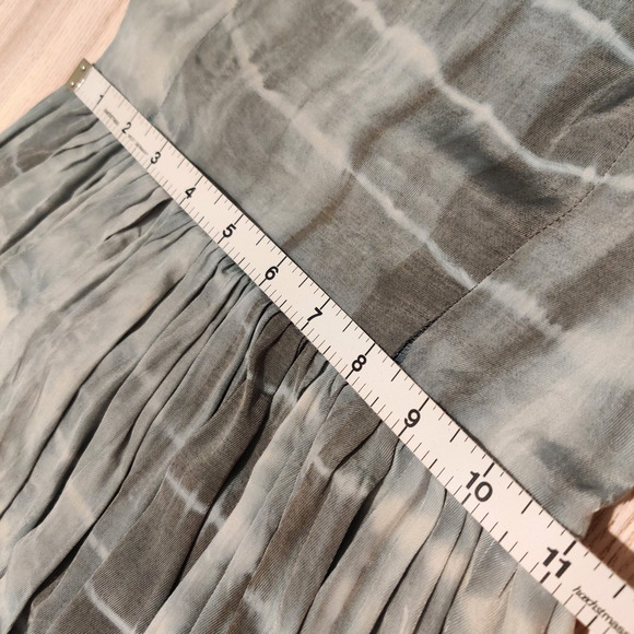 NEUW Maxi Dress Size 6 Gray Shibori Tie Dye Sleeveless Cut Out Pleated Festival - Picture 14 of 16